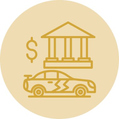 Araba Sigortası Simgesi Moda Tarzı İzole Arkaplan