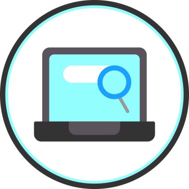 Büyüteç simgesi, düz stil, arama sembolü. Vektör illüstrasyonu