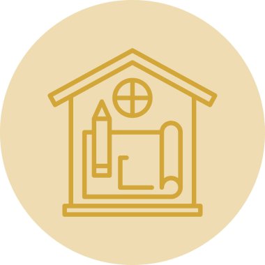 Ev Tasarımı simgesi, vektör illüstrasyonu 