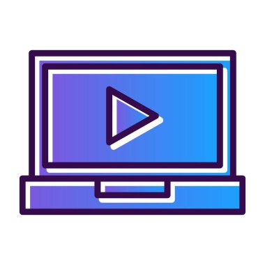 dizüstü bilgisayar simgesi, vektör illüstrasyonu basit tasarım