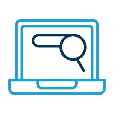 Büyüteç simgesi, düz stil, arama sembolü. Vektör illüstrasyonu