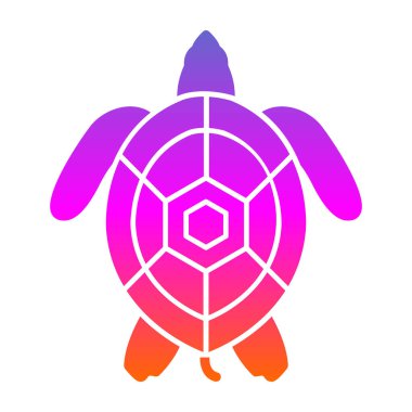 Beyaz arkaplanda izole edilmiş kaplumbağa vektör simgesi