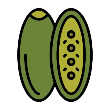 kivi ikonu. Web için kivi vektör simgesinin özet çizimi