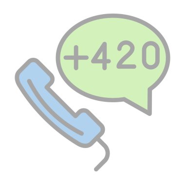 Çek Cumhuriyeti ülke kodu (+ 420) vektör simgesi