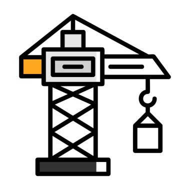 Yapı vinci simgesi web basit illüstrasyon