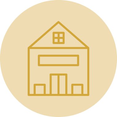 ahır inşa simgesi vektör illüstrasyonu