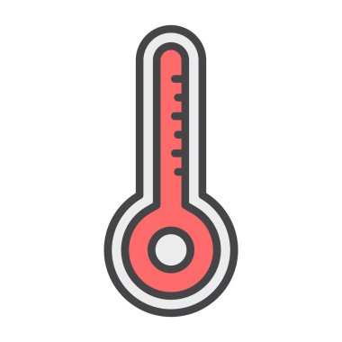 sıcaklık simgesi. Termometre vektör simgesinin basit çizimi