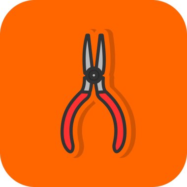 İğne burun pensesi ikon vektör illüstrasyonu