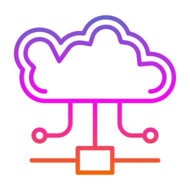 Bulut hesaplama teknolojisi simgesi, vektör illüstrasyon tasarımı 