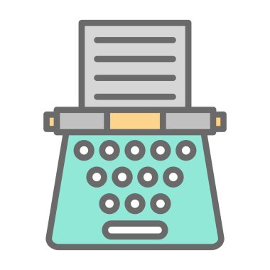 Arkaplanda daktilo simgesi vektör çizimi