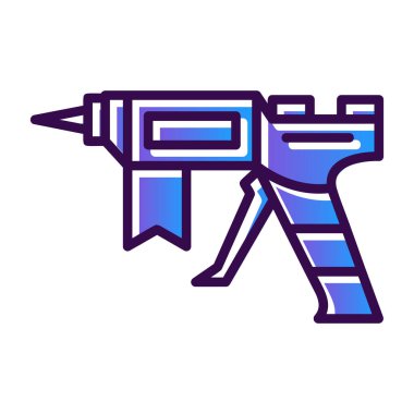 Yapıştırıcı tabancası ağ simgesi, vektör illüstrasyonu