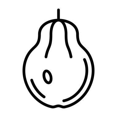 armut meyve ikonu vektörü. İnce çizgi işareti. izole edilmiş sınır sembolü çizimi