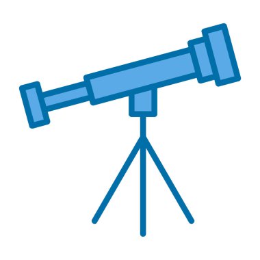 Basit Teleskop simgesi, vektör illüstrasyonu