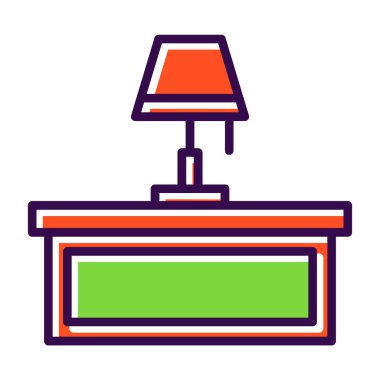 Masa lambası simgesinin vektör illüstrasyonu 