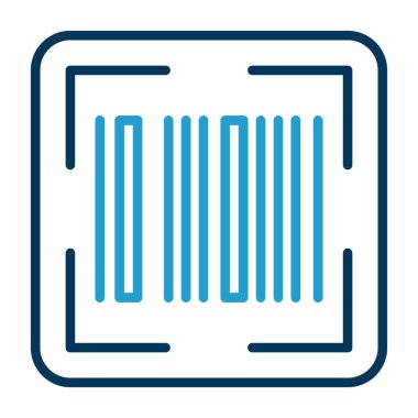 Barkod düz simgesinin vektör illüstrasyonu