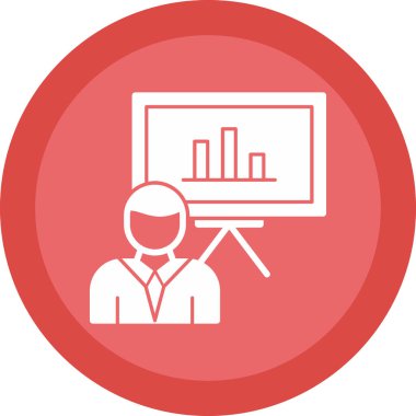 düz iş sunum simgesi vektör illüstrasyonu