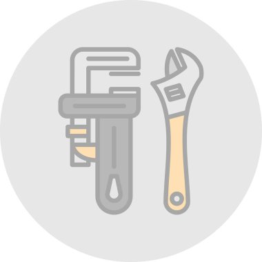 Basit Boru Anahtarı simgesi, vektör illüstrasyonu