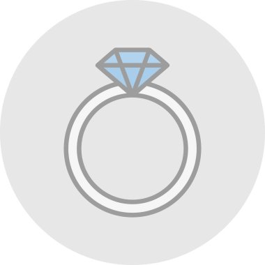 Elmas yüzük. Web simgesi basit illüstrasyon