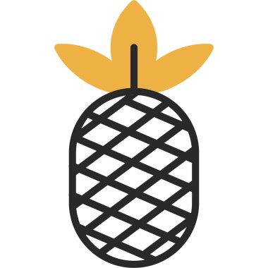 Ananas. Web simgesi basit illüstrasyon 