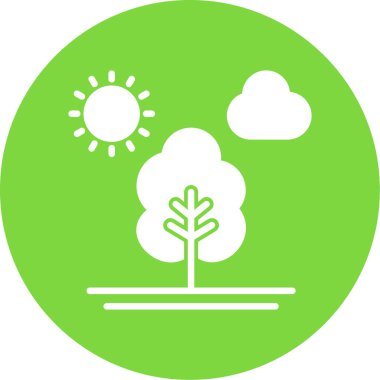 Ağaç düz simge vektör çizim