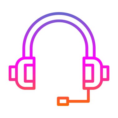 Kulaklık. Web simgesi basit illüstrasyon                          