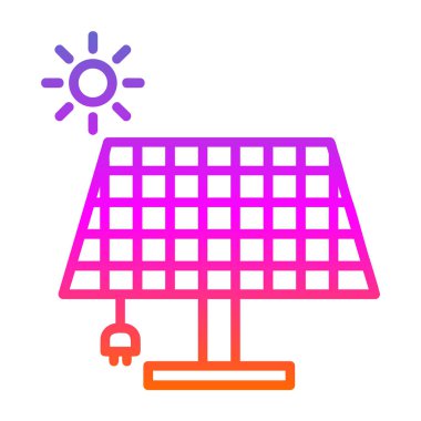 Güneş enerjisi paneli vektör illüstrasyonu