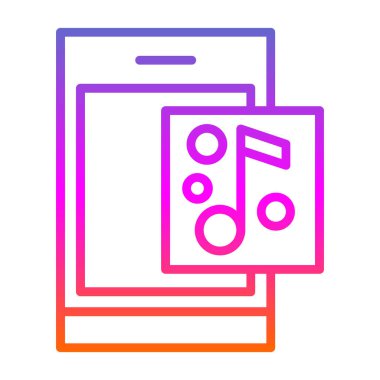 Müzik uygulaması simgesi, vektör illüstrasyonu 