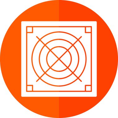 Soğutucunun vektör çizimi. Havalandırma fan çizimi, pictogram