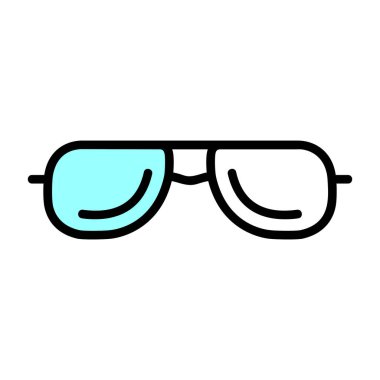 Mavi Vektör Simgesi Tasarımı Doldurulmuş Gözlükler
