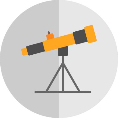 Basit Teleskop simgesi, vektör illüstrasyonu