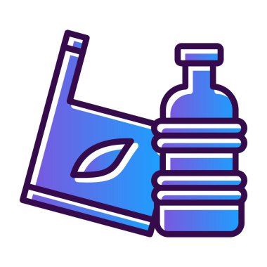 Bir şişe su ikonu vektör çizimi çizimi