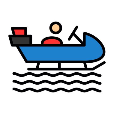 tekne düz simgesi, vektör illüstrasyonu