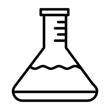 Laboratuvar cam şişe izole edilmiş vektör illüstrasyon grafik tasarımı                      