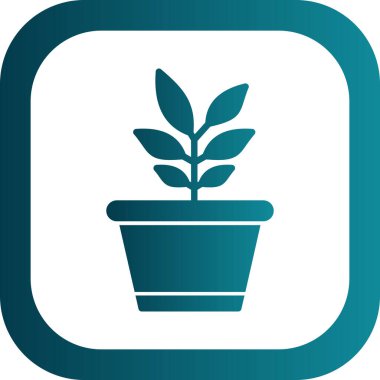 Saksı bitkisi. Web simgesi basit illüstrasyon