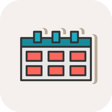 basit takvim simgesini, vektör çizim