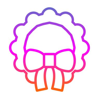 Noel çelengi simgesi, vektör illüstrasyonu 