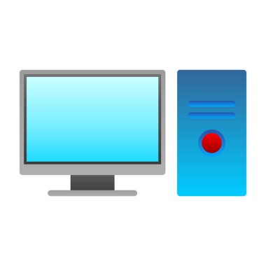 pc bilgisayar simgesinin vektör illüstrasyonu 