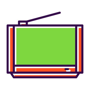 televizyon web simgesi vektör illüstrasyonu