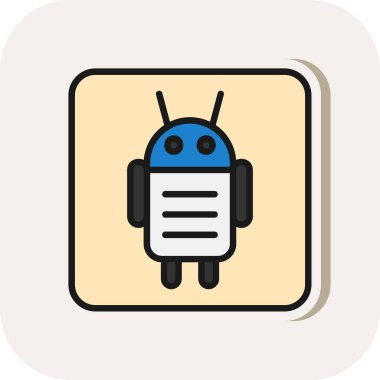 Android karakteri. Web simgesi basit illüstrasyon