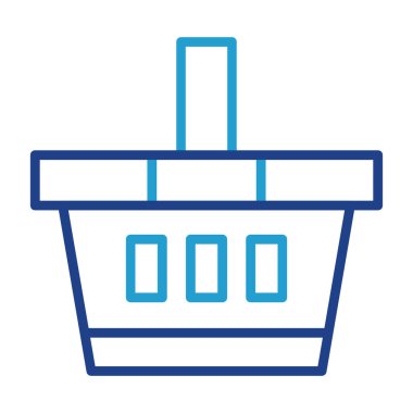 Grafik alışveriş sepeti simgesi, vektör illüstrasyonu