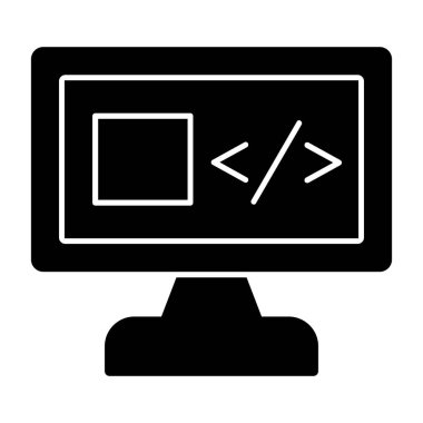 Web kodlama simgesi, vektör illüstrasyon tasarımı