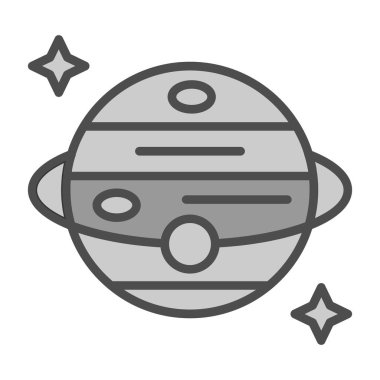 gezegen simgesi, vektör illüstrasyonu basit tasarım