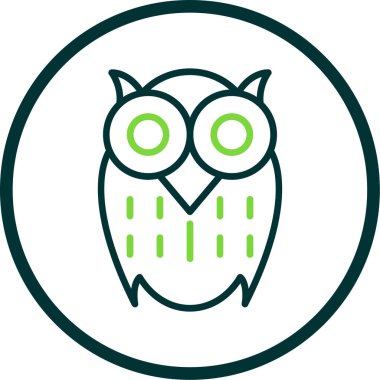 Baykuş düz simgesi, vektör illüstrasyonu 