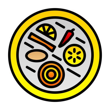 Suşi yemek suşi ikonu - ana hatlarıyla doldurulmuş