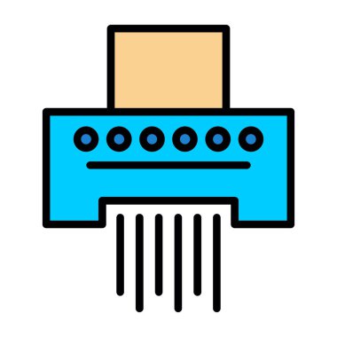 Kağıt Öğütücü düz simgesi, vektör illüstrasyonu 
