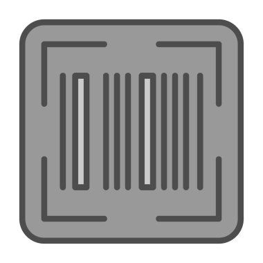 Barkod düz simgesinin vektör illüstrasyonu