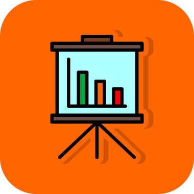 Sunum Grafiği Simge Vektörü İllüstrasyonu 