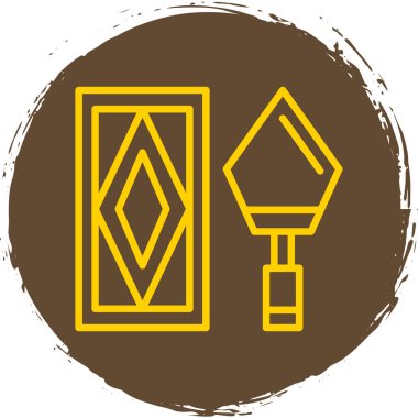 Yapı tuğlası ve mason mala aracı düz simge, vektör illüstrasyonu