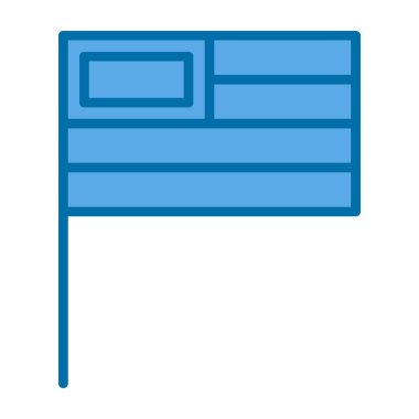 Boş metin alanına sahip boş pankartın mavi renk simgesi