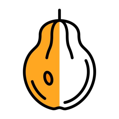 armut meyve ikonu vektörü. İnce çizgi işareti. renk kontur sembolü resimlemesi